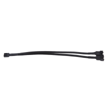 1 to 2 Way Braided Cable Y Splitter 3/4 Pin PWM PC Fan Adapter Cable