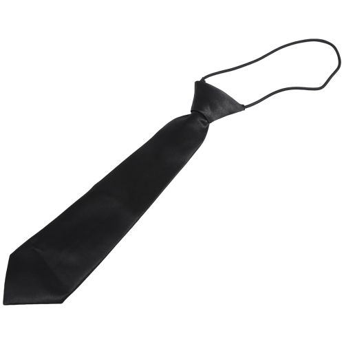 Solid Black Polyester Elastic Slim Necktie Neck Tie for Child 2