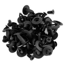 6mm Hole Dia Black Plastic Rivets Fastener Bumper Push 30pcs