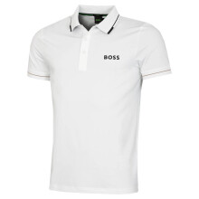 (L, Natural) Hugo Boss Mens 2025 Paul Pro 4-Way Stretch Quick Dry Wicking Golf Polo Shirt