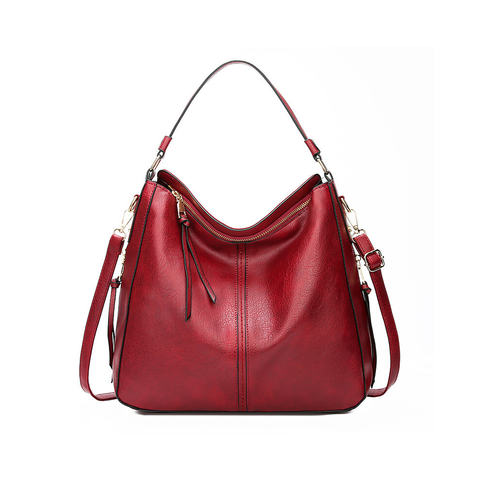 (Red, 34cm-13cm-30cm) Luxury Handbags Women Bags Designer Soft Leather Bags For Women Hobos Europe Crossbody Bag Ladies Vintage Famous Brand-image-OPC-PGFHTVT-NEW