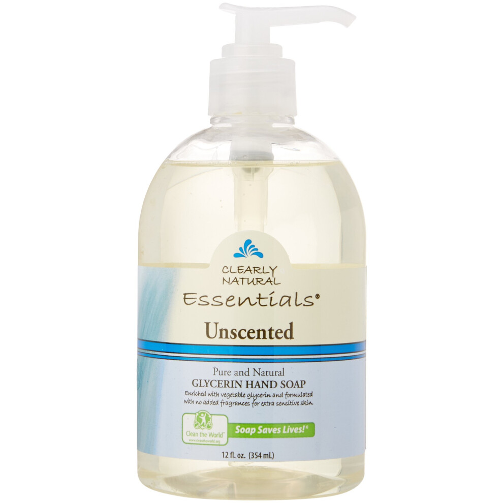 CLEARLY NATURAL Hand Soap Liquid Glycol Unscented  12 Ounce