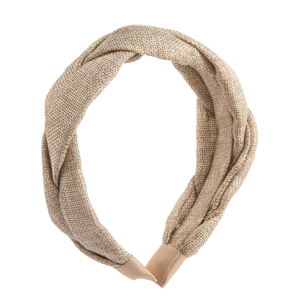 Bandeau éPais Madison Tyler Pour Femme | Bandeau Large En Tissu Gris Tressé, Joli Et Fait Main Pour Le Maquillage Des Filles | Cheveux Fins Et éP-image