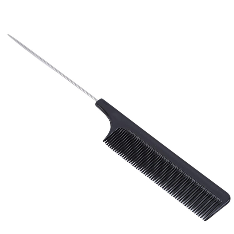 Peigne queue de rat noir, 1 pi   ce, en acier inoxydable, r   sistant     la chaleur, en fibre de carbone