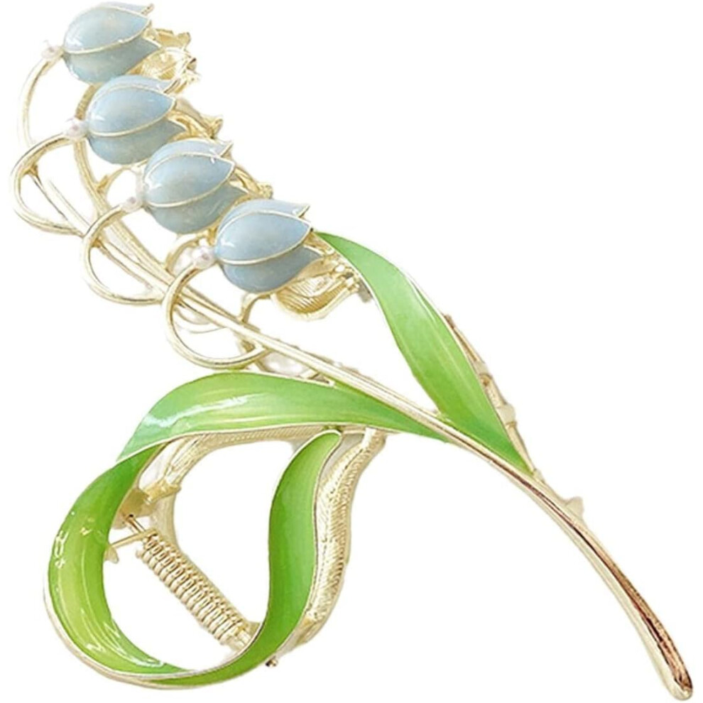 Dpwoum Fermagli Per Capelli A Forma Di Mughetto Dorato, Fermagli Per Capelli A Forma Di Orchidea, Fermagli Per Capelli In Metallo A Forma Di Fior-image