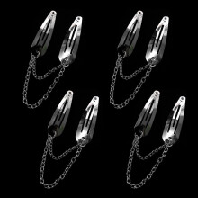 8db Ezst Fm Snap hajcsipeszek Chain Cross Heart Hair Barrettes Clips Medlos Girls Clips s Barrettes Hajkiegsztok