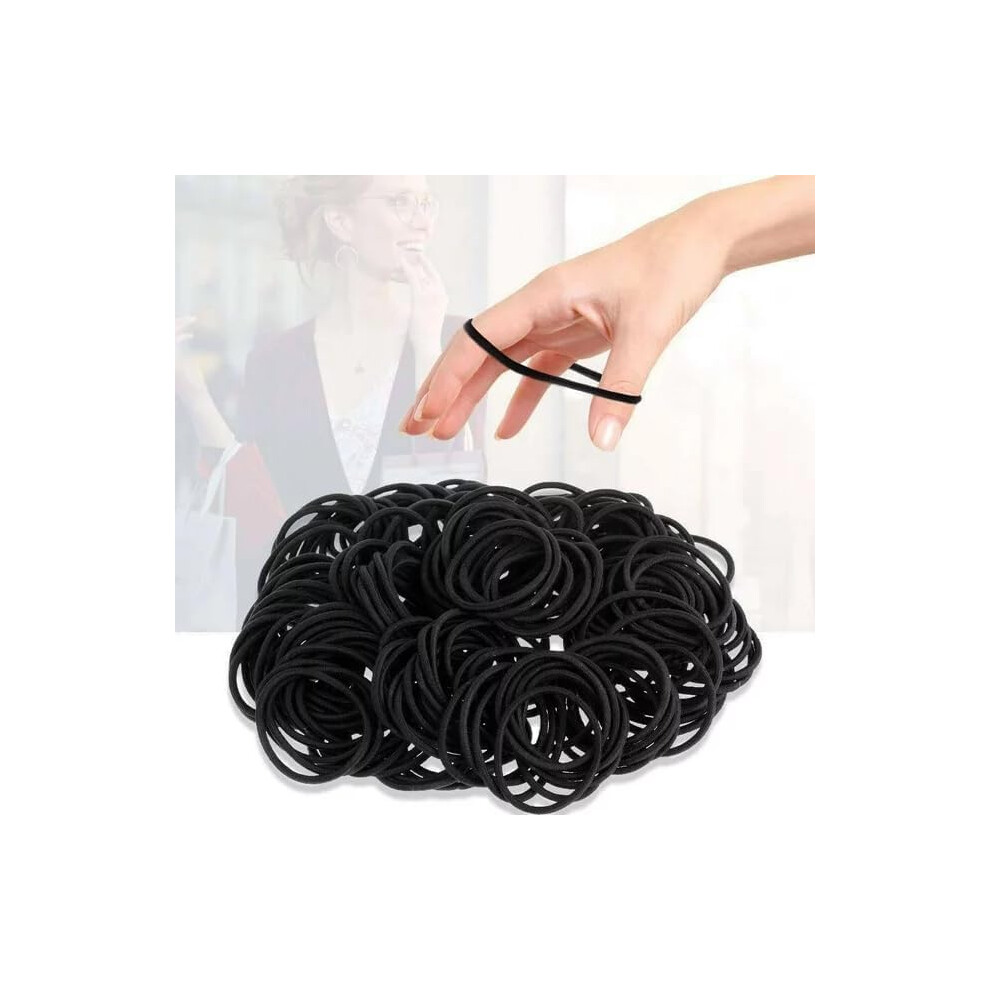 Jowxsx 100 Pcs Hair Ties Elastic Hair Ties No Damage Ponytail Holder For Thick And Curly Hair Hair Elastic Band For Women Or Men Hair Elastics And Ti Black