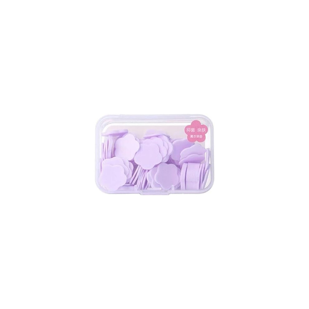Zhangyihot Purple 100Pcs Mini Portable Travel Soap Paper Sheets Flower Shape Disposable Paper Soap Flakes Hand Wash Cleaning Washing Hand Toiletry Pa