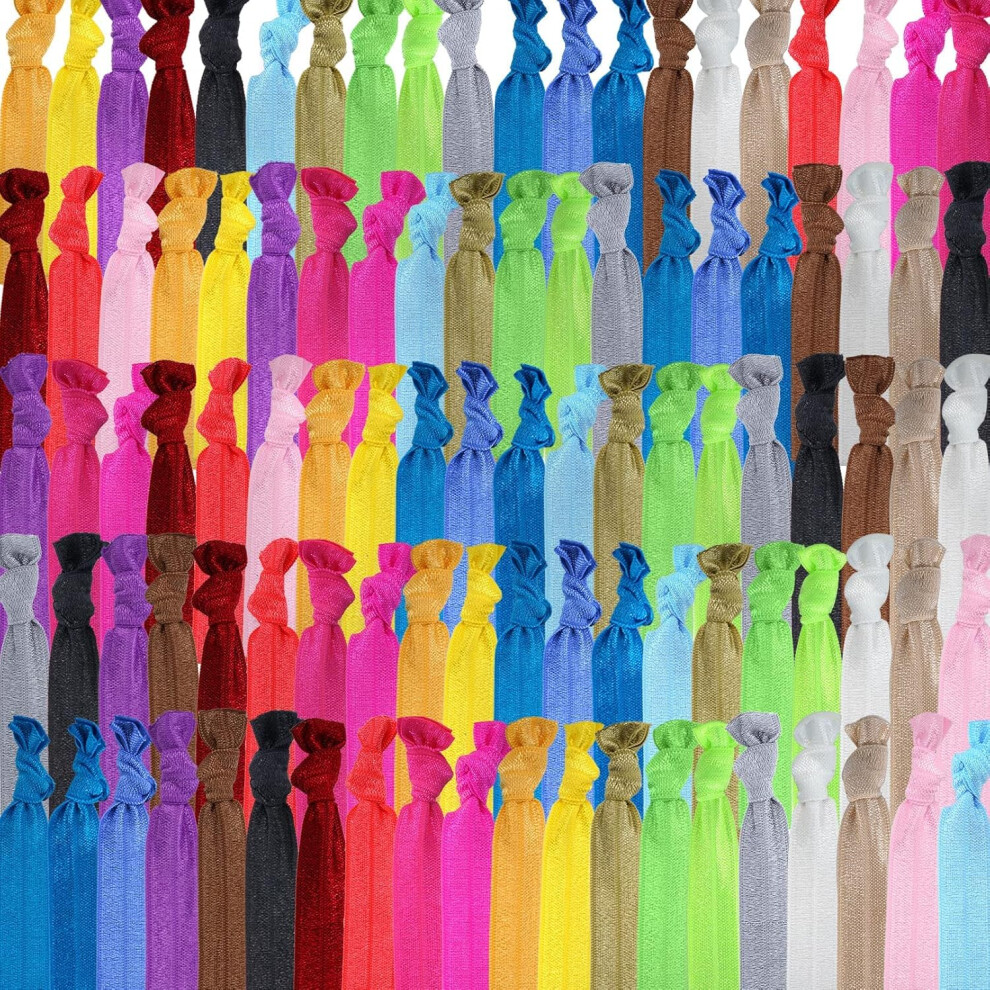 100 Gomas El Sticas De Tela Para El Pelo, Sin Arrugas, Para Cabello Fino, Grueso Y Largo - 20 Colores S Lidos-image