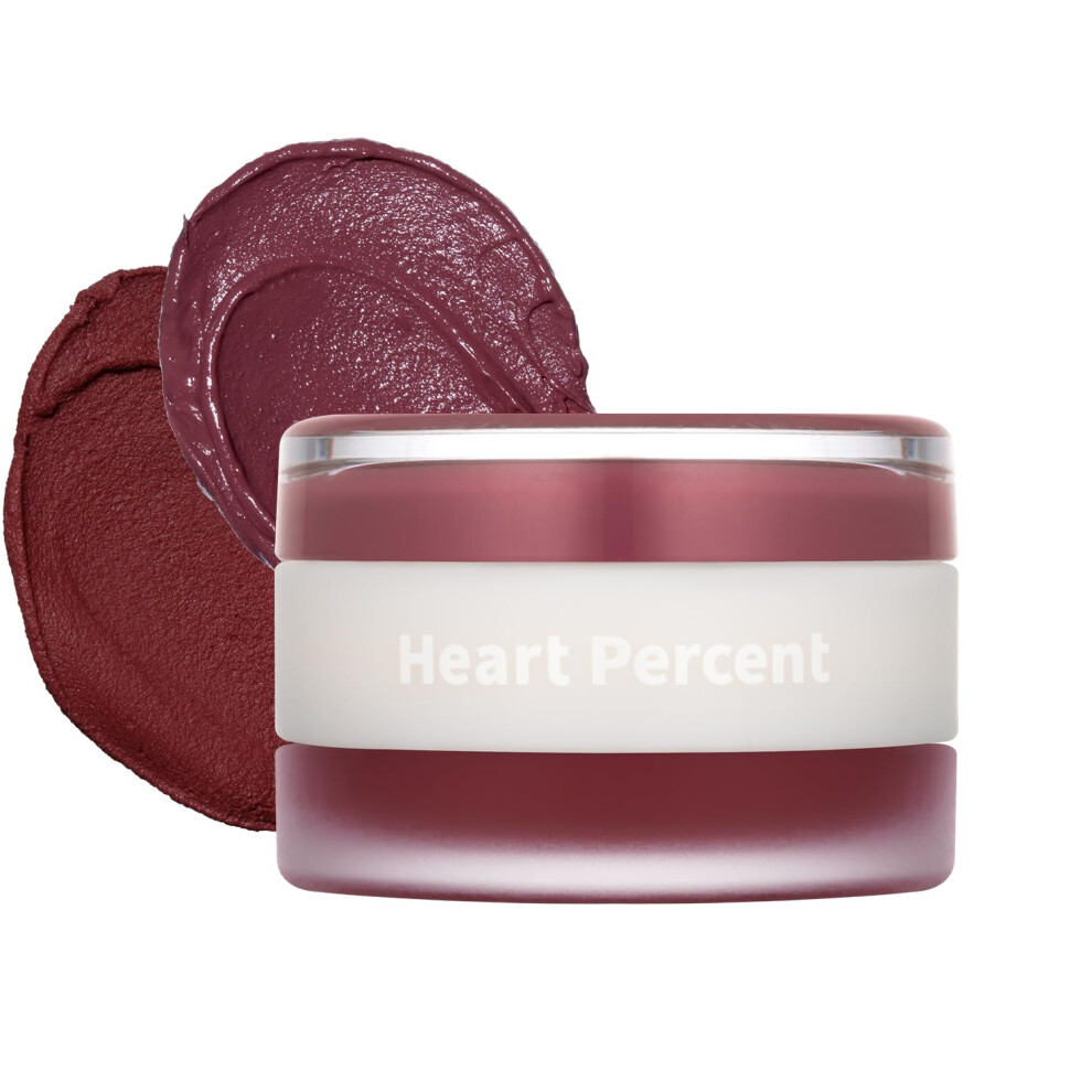Heart To Heart Heart Percent Dote On Mood Custom Lip & Cheek Matte (Fog Pot) + Glow (Shine Balm) Dual Type Multi-Use Blush & Lip Tint [#07. Geek & Plum]