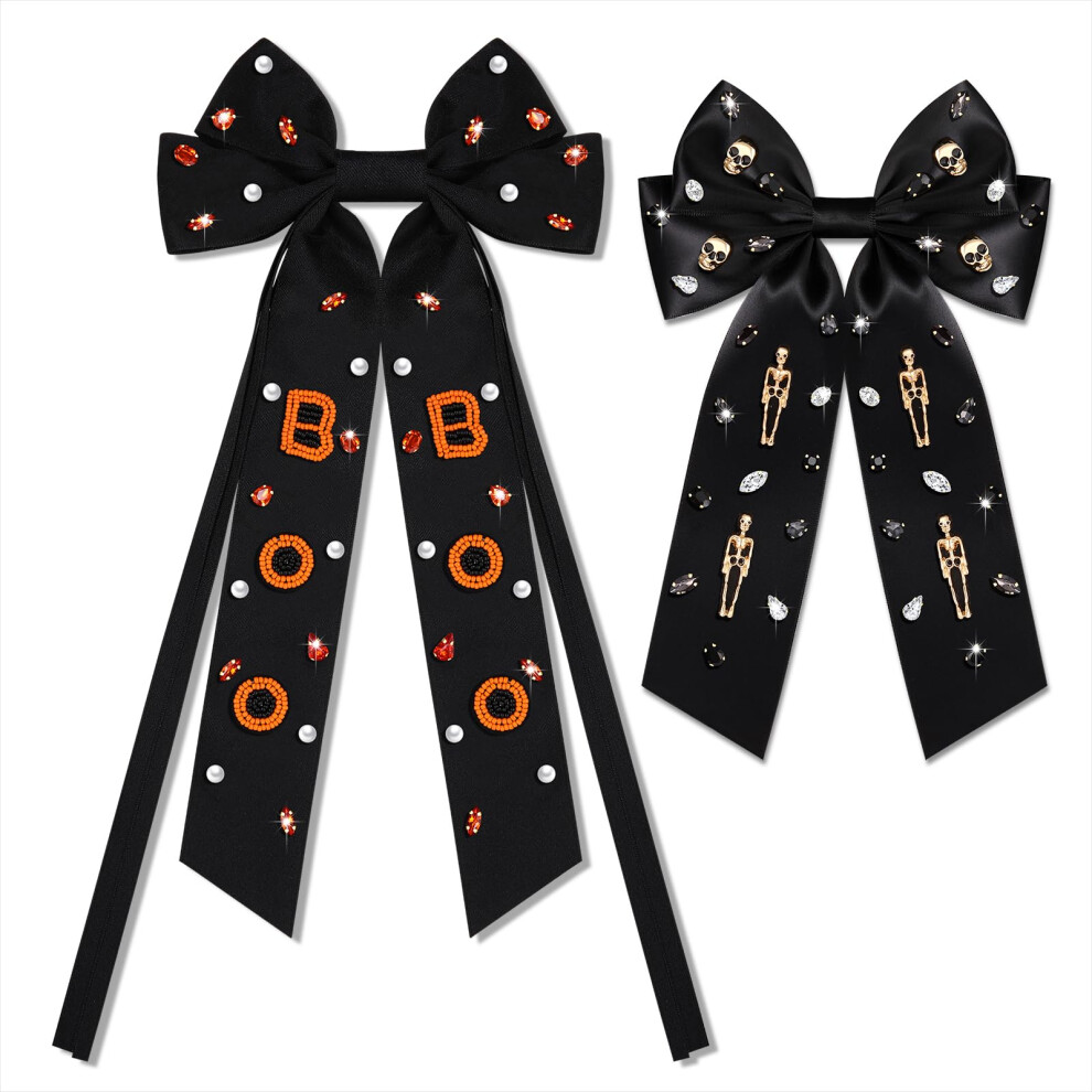 Fermagli Per Capelli Di Halloween Per Donne Con Perline, Spettrali, Fantasmi, Scheletri, Zucche, Fiocchi Per Capelli, Accessori Per Costumi Di Ha-image