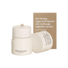The Face Shop The Therapy Vegan Lip Butter Moisturizing Lip Balm Shea Butter & Sunflower Oil & Peptide Lip Sleeping Mask for Sensitive Skin & Dry