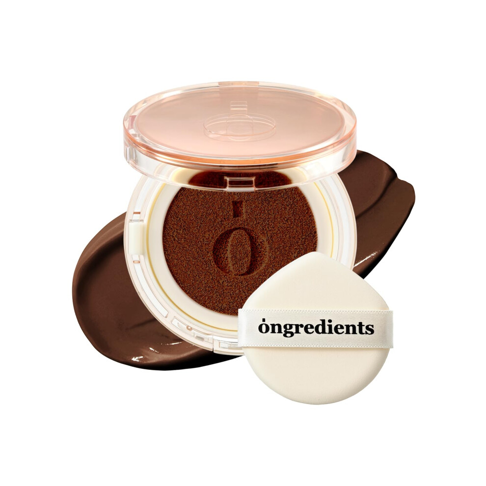 Ongredients Skin Barrier Glow Cover Cushion All-Day Coverage Glow Finish Lightweight Skincare-Like Texture Non-Cakey Makeup Korean Cushion Foundation (#51N