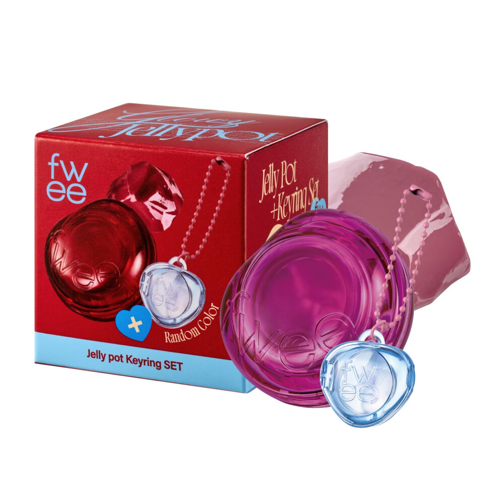 Fwee Cream/Mauve Glowy Jelly Pot + Keychain Set | Dewy Jelly Lip & Blush Color Tinted Glow Jelly Balm Dewy Buildable Finish - Tea (Muted Mauve) | 0.14 Oz