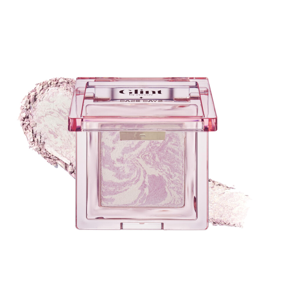 Glint By Vdivov Spring Event Glint Marble Highlighter (Icicle Moon 0.08Oz) - Korean Makeup. Inspired Baked For Smooth Radiant Glow Long-Lasting Wear. Enriched With