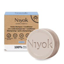 Niyok Natural Cosmetics 2-in-1 Vaste Shampoo + Conditioner Bar Gevoelige Formule 80g
