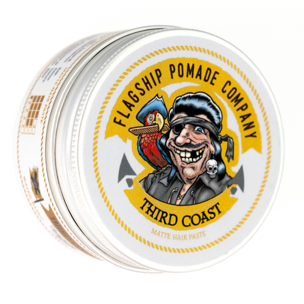 Flagship Handmade Third Coast Matte Paste Hair Pomade Medium Hold Matte Shine Salted Vanilla Scent 3.4 Oz