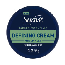 Suave Hair Cream Barber Essentials Defining Cream for Men Medium Hold and Low Shine Long-Lasting Barber Quality Results 1.75 oz
