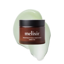 Melixir Vegan Relief Facial Moisturizer Hydrating and Soothing Daily Cream to Protect Dry & Sensitive Skin Lightweight with Korean Green Tea and C