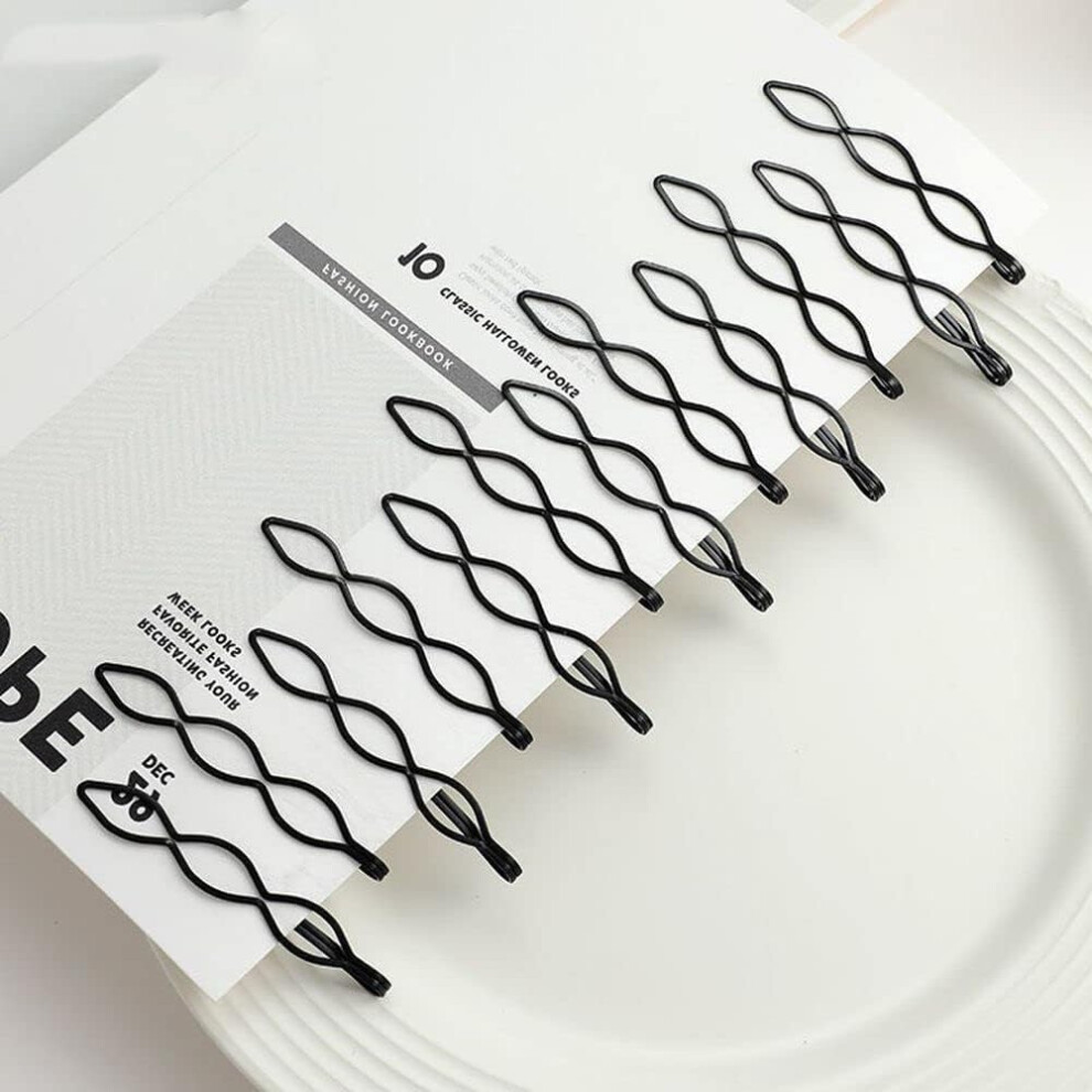 12 St?Ck Vintage-Haarnadeln, Mini-Haarnadeln In Schwarz, Modischer Bb-Clip, Unsichtbarer Pony-Clip, Kleine Haarnadeln F?R Frauen Und M?Dchen, Dek-image