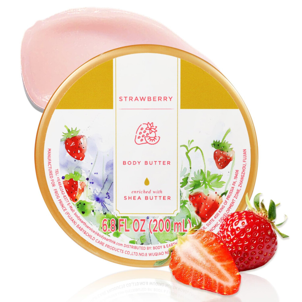 Princess Belle Strawberry Body Butter  Shea Body Butter and Body Moisturizer for Dry Skin  Mens and Womens Body Care  Deep Moisturizing and Softening-