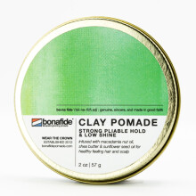 Bona Fide Pomade Clay Pomade 2 oz. | Strong Pliable Hold & Low Shine infused with natural ingredients that promote hair and scalp health