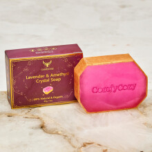 ComfyCozy Lavender Crystal Soap Bar - 100% Natural Organic Hand Body Soaps Bars - Luxury Aromatherapy Skincare Acne Gift Essentials for Bath Beau