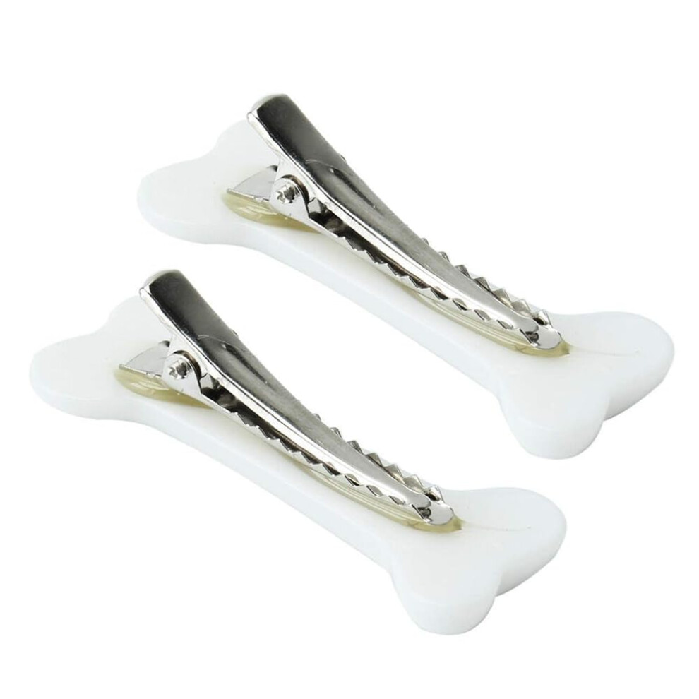 Galepromot White 2Pcs Dog Bone Hair Clips Hairpins Barrette Punk Personality Women Lovely Hair Band Decoration Design Headwear Hair Clips Clips And Barrettes