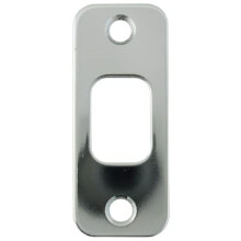 Stone Harbor Hardware Rund hrn Deadbolt Strike Plate 1-1/8"""" x 2-3/4"""" 2-1/8"""" Center-to-Center polerad krom
