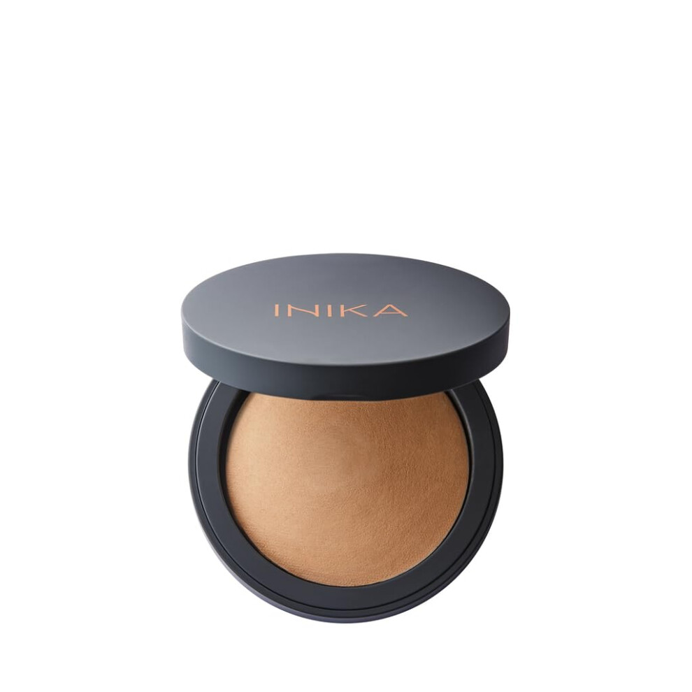 Inika Organic Buildable Baked Mineral Foundation Compact Powder - Lightweight Breathable Natural Base With Hydrating Squalane And Magnolia Bark Extra