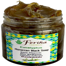 Feriha Marokkaanse Eucalyptus zwarte zeep 100% natuurlijke ambachtelijke Beldi zeep