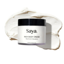 SAYA Rich Body Cream Deeply Nourishing Moisturizer With Shea Butter Macadamia Oil & Cocoa Butter Hydrating Cream for Dry Skin Instant Hydration Sof