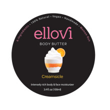Ellovi Beurre Corporel Naturel - Crème à l'Orange - Pur à Manger - 6 Ingrédients Végans - Hydratant Ultra-Riche