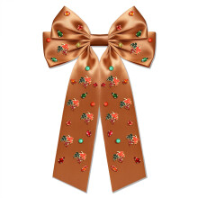 Thanksgiving Hair Bows for Women Autumn Fall Hair Bow Clips Pumpkin Maple Leaf Hair Bows Big Orange Satin Hair Ribbons Bows Thanksgiving Fall Acc