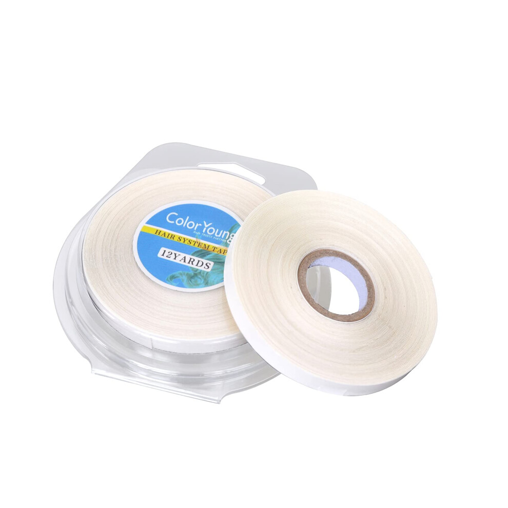 Coloryoung 5/16""""(0.8Cm)*12 Yards Tape For Tape In Hair Extensions Double Sided Hair Extension Tapes For Tape In Hair Extension (White)