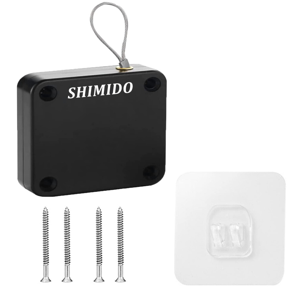 Shimido Upgraded Punch-Free 1000G Automatic Screen Door Closer Storm Door Closer Sliding Screen Auto Door Closer With Steel Drawstring For Bathroom 699838240216