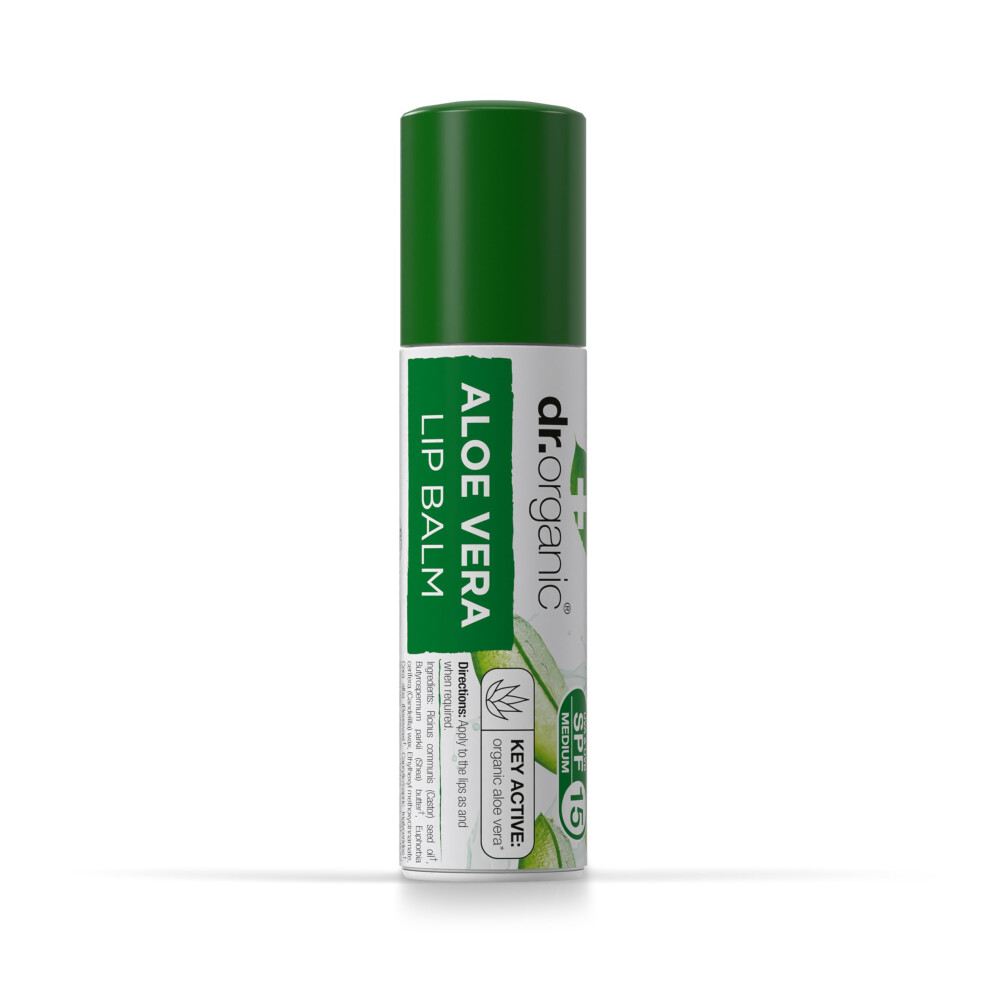 Dr Organic Aloe Vera Lip Balm, Moisturising, SPF 15, Mens, Womens, Natural, Vegetarian, Cruelty-Free, Paraben & SLS-Free, Recycled & Recyclable, Organic, 5.7ml, Packaging May Vary - Image 4