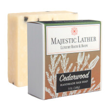 Cedarwood Luxury Handmade Bar Soap for Face & Body Skin Soothing Gentle Cleansing Moisturizing & Nourishing - Shea Butter & Natural Oils. Cold Pro