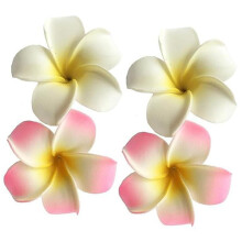 4 kpl Valkoinen ja vaaleanpunainen Hawaiian Frangipani Plumeria Foam Head Flower Party Beach Hair Clip Hiuspidikkeet Barrettes Clips ja Barrettes (7c
