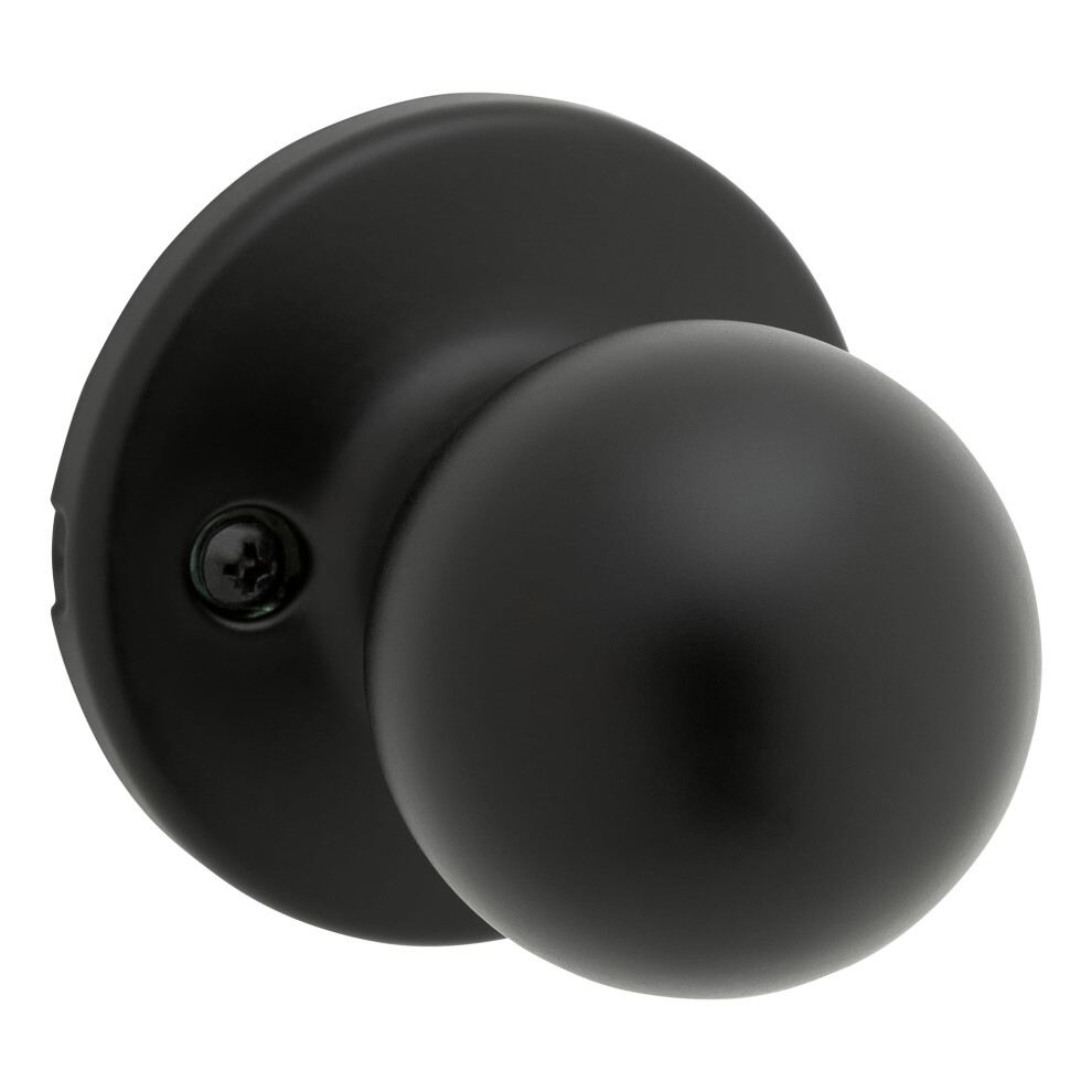 Photos - Door Handle Kwikset Polo Dummy Door Knob Single Sided Handle for Closets French Double Doors and Pantry Matte Black Non-Turning Interior
