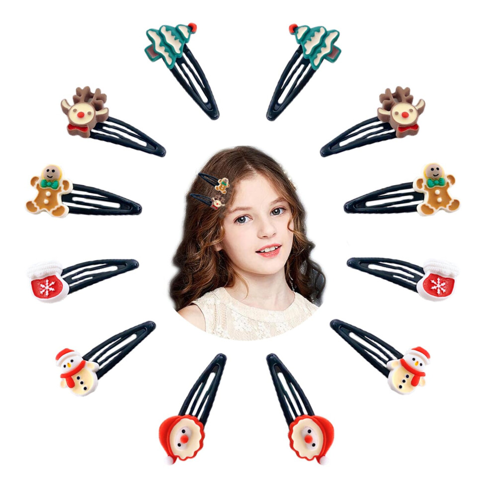 Lot De 12 Jolies Barrettes Cheveux 5,6 Cm, Noires, Motif No L, Pour Filles, Cosplay, Bal De Promo, Accessoires Pour Cheveux (Noir-No L)-image