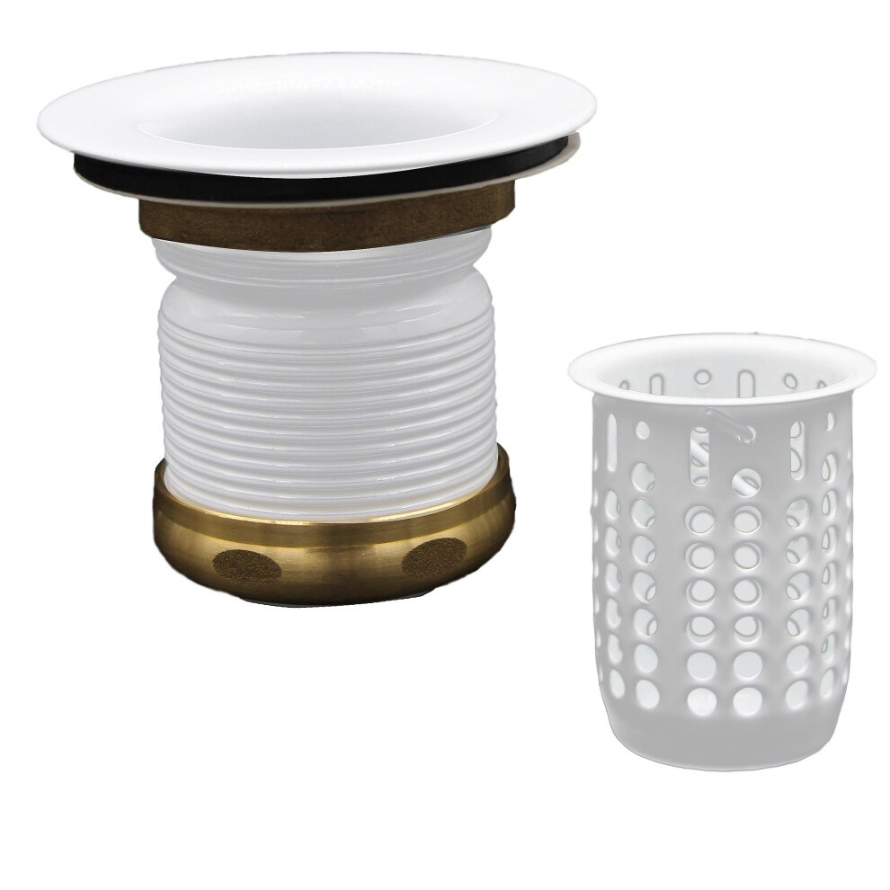 Westbrass Junior Basket Style Bar Sink Strainer Powder Coat White D218-50 747028218504