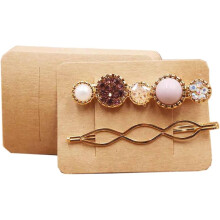 50 tarjetas de presentaci   n para pinzas de pelo: tarjetas de embalaje para lazos y horquillas en cart   n kraft para accesorios para el cabello.