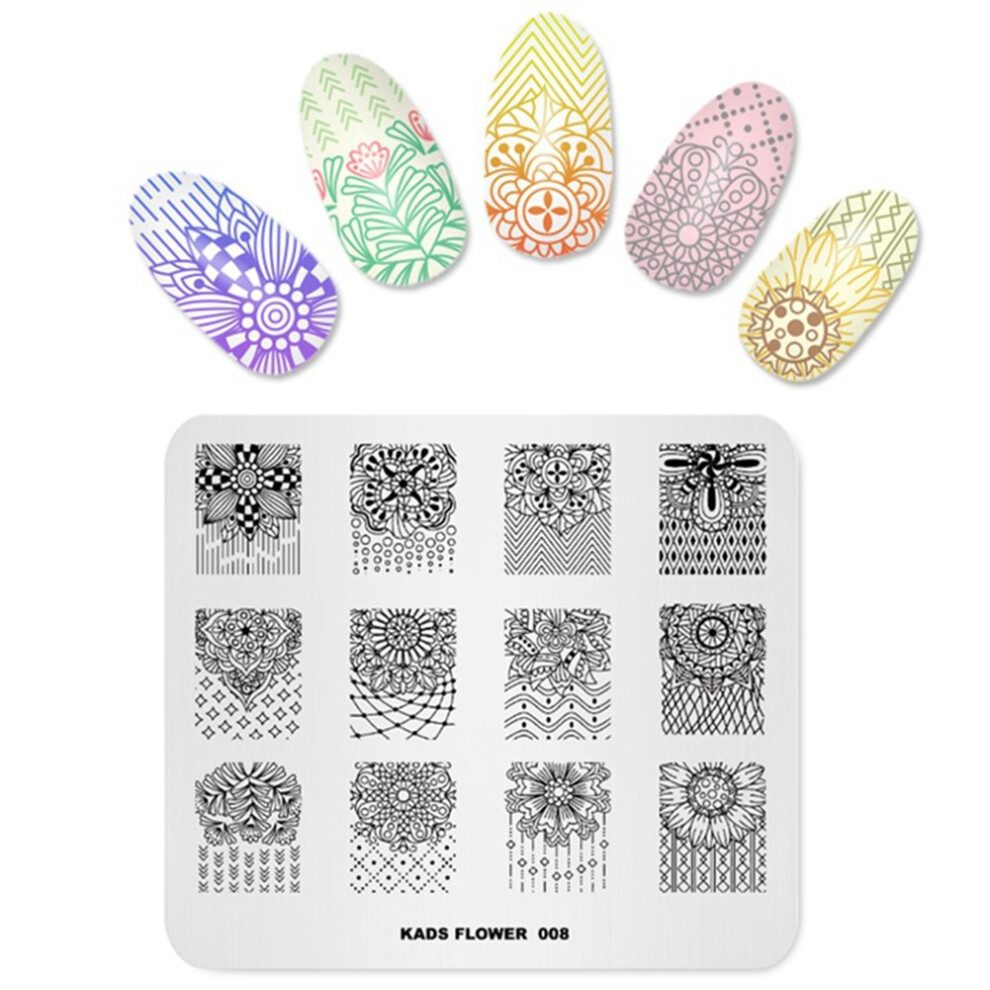 Rolabling Stamping Plate For Nail Flower Pattern Nail Art Stamping Plate Image Template Nail Art Decoration Tool Diy Manicure Template Nail Polish Pri