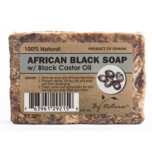 Sabonete preto africano 100% natural da By Natures com leo de rcino preto 3,5 onas (pacote com 1)