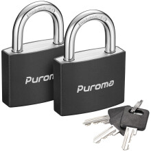 Puroma Lock hangslot met sleutel 2-pack aluminium sloten met 3 sleutels gelijk 1,1 inch lockerslot 43 mm kleine hangsloten voor poort hek schuur gere