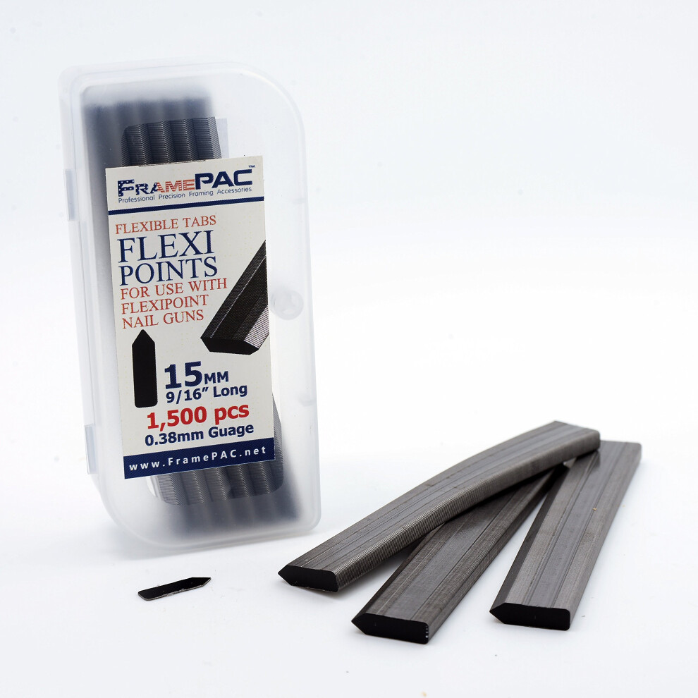 Framepac Flexipoint For Picture Frames Point Driver 15Mm (9/16 Inch) [Pack Of 1500] - (Aka Point Drivers For Picture Framing Compatible With Dual Dri 638632361550