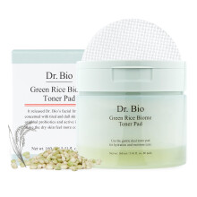 Dr.Bio Green Rice Biome Toner Pad (5,54 oz/60 Pads) mit probiotischem Peeling. Entfernt Mitesser und Whiteheads. Strahlende Haut. Doppelseitiges Pad f