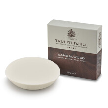 Truefitt & Hill Luxury Shaving Soap Refill for Acacia Wood Bowl - Sandalwood - Hydrating  Rich Lather for a Closer  Smoother Shave  Gentle on Sensitiv