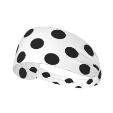 DSSWTP Polka Dot Black White Workout Headbands Fashion Sports Sweatbands Yoga Hairbands for Fitness Elastic Athletic Non Slip Wicking Headscarf for Me